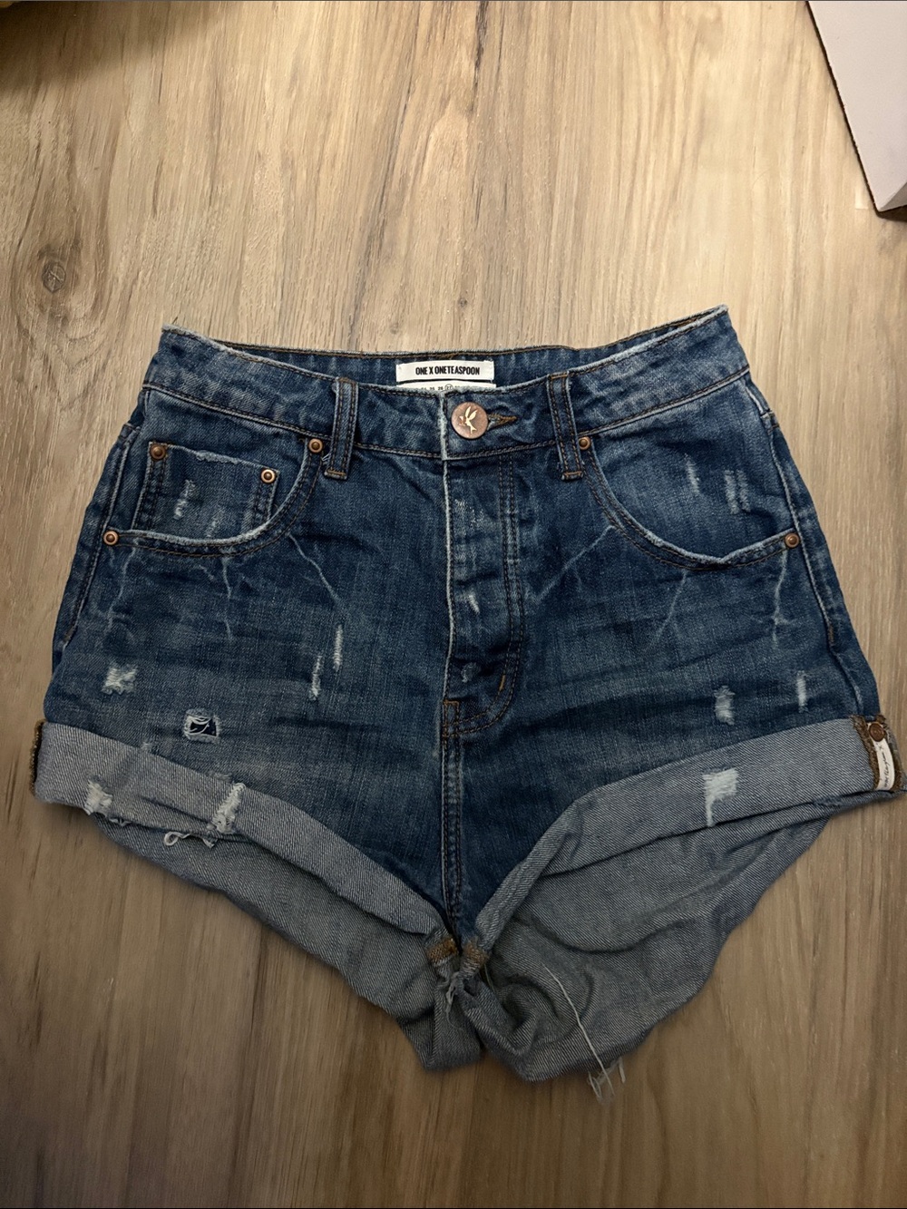 One Teaspoon Distressed Bandit Jean Shorts